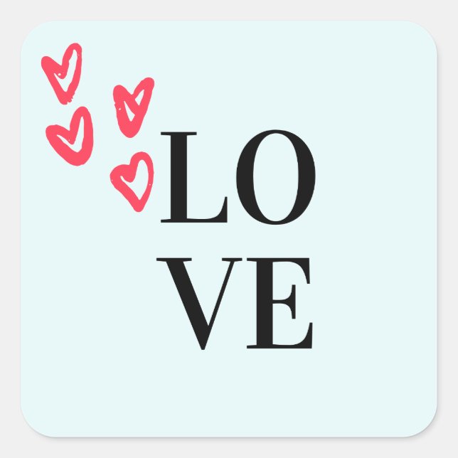 Love      square sticker (Front)