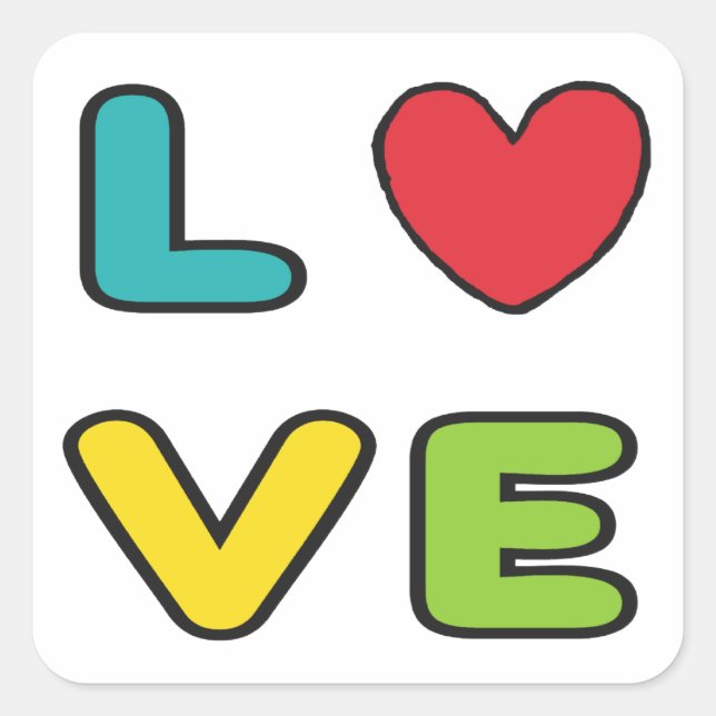 Love Square Sticker (Front)