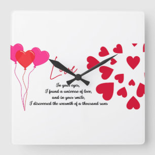 Love  square wall clock