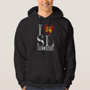 Love Sri Lanka Heart Summer Vacation Flag Sri Lank Hoodie