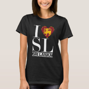 Love Sri Lanka Heart Summer Vacation Flag Sri Lank T-Shirt