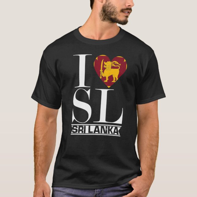 Love Sri Lanka Heart Summer Vacation Flag Sri Lank T-Shirt (Front)