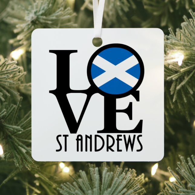 LOVE St Andrews Scotland  Metal Tree Decoration (Insitu)