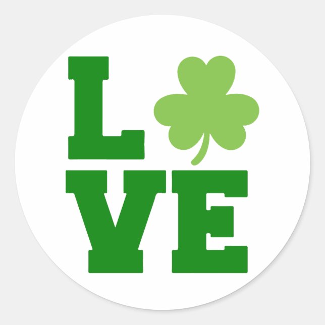 Love St. Patrick’s Day ☘️💚 Classic Round Sticker (Front)