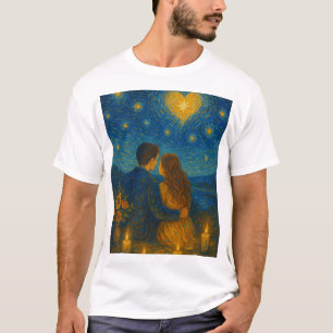 Love Star Night - Romantic Art Style Va T-Shirt