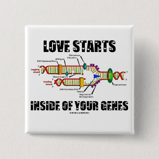 Love Starts Inside Of Your Genes (DNA Replication) 15 Cm Square Badge