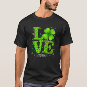 Love Stepmom Green Plaid Leopard St Patrick's Day T-Shirt