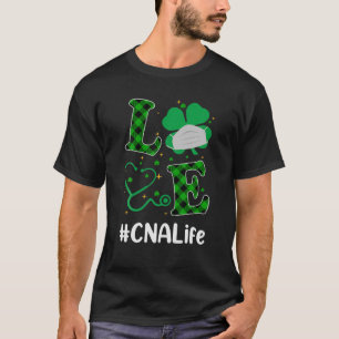 Love Stethoscope CNA Apparel Shamrock St Patricks T-Shirt