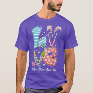 LOVE Stethoscope Healthcare Worker Bunny Nurse Eas T-Shirt