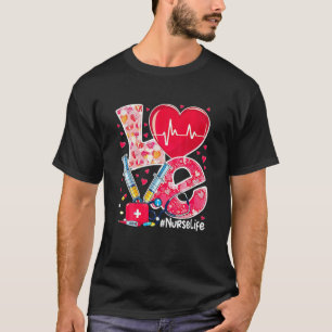 Love Stethoscope Heart Love Nurse Valentines Day T-Shirt