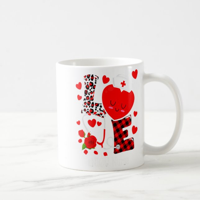 Love Stethoscope Heart Nicu Nurse Valentines Day  Coffee Mug (Right)