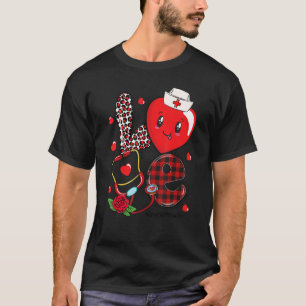 LOVE Stethoscope Home Health Nurse Life Valentine' T-Shirt