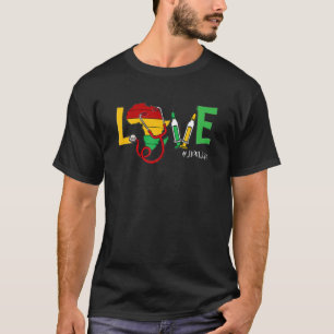 Love Stethoscope LPN Life Black History Month Afro T-Shirt