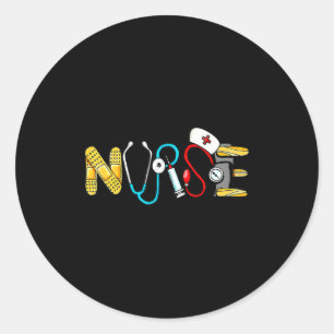 Love Stethoscope Nurse Life Valentine Day Women Classic Round Sticker