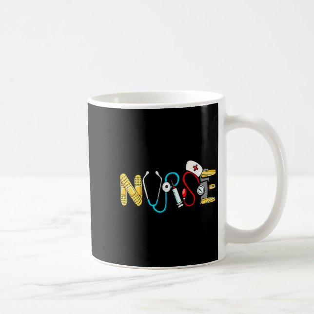 Love Stethoscope Nurse Life Valentine Day Women  Coffee Mug (Right)