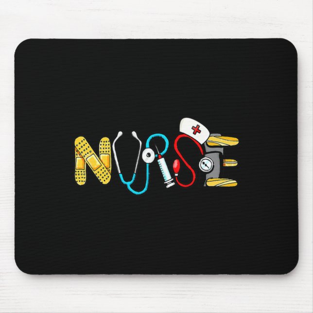 Love Stethoscope Nurse Life Valentine Day Women  Mouse Mat (Front)
