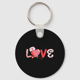 Love Stethoscope Nurse Life Valentine's Day Nurse Key Ring