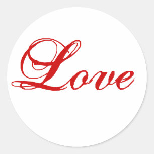 Love Sticker for Envelope Seal Red and white