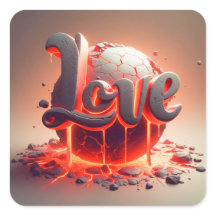 Love stickers - romantic lava design