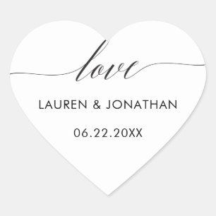 Love Stickers, Wedding Favour Stickers, Wedding Heart Sticker