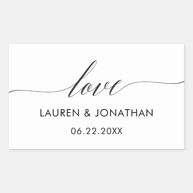 Love Stickers, Wedding Favour Stickers, Wedding Rectangular Sticker (Front)