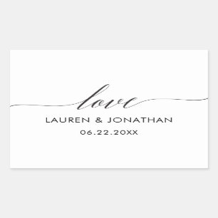 Love Stickers, Wedding Favour Stickers, Wedding Rectangular Sticker