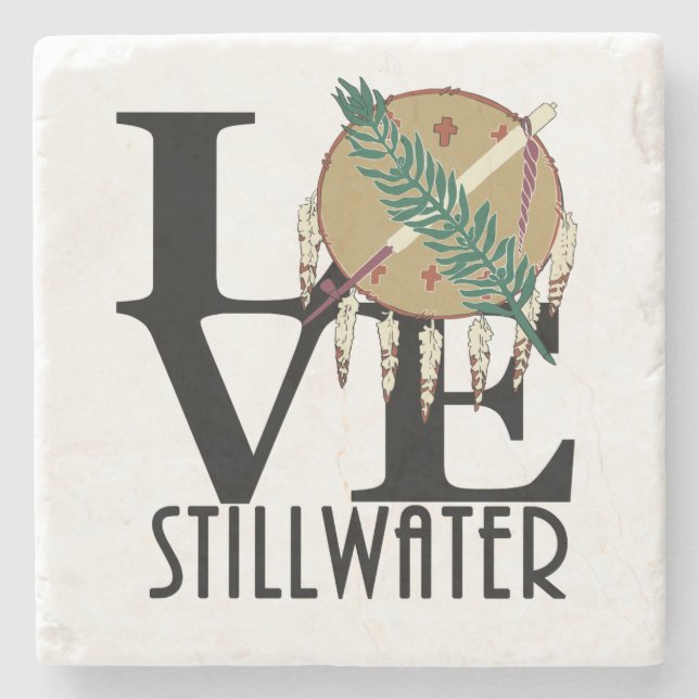 LOVE Stillwater Oklahoma Stone Coaster (Front)