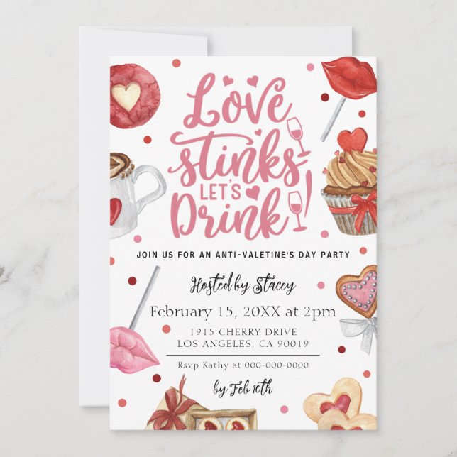 Love Stinks Anti-Valentine's Day Party Invitation (Front)