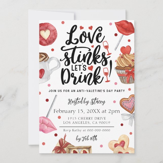 Love Stinks Anti-Valentine's Day Party Invitation (Front)
