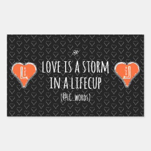 love storm poem rectangular sticker