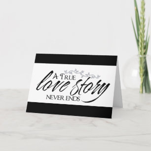 Love Story Black & White Grey Love Quote Card