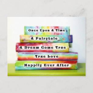 Love Story Books Postcard