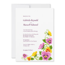 Love Story Celebration Watercolour Pansy Wedding