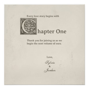 Love Story Chapter One Wedding Sign