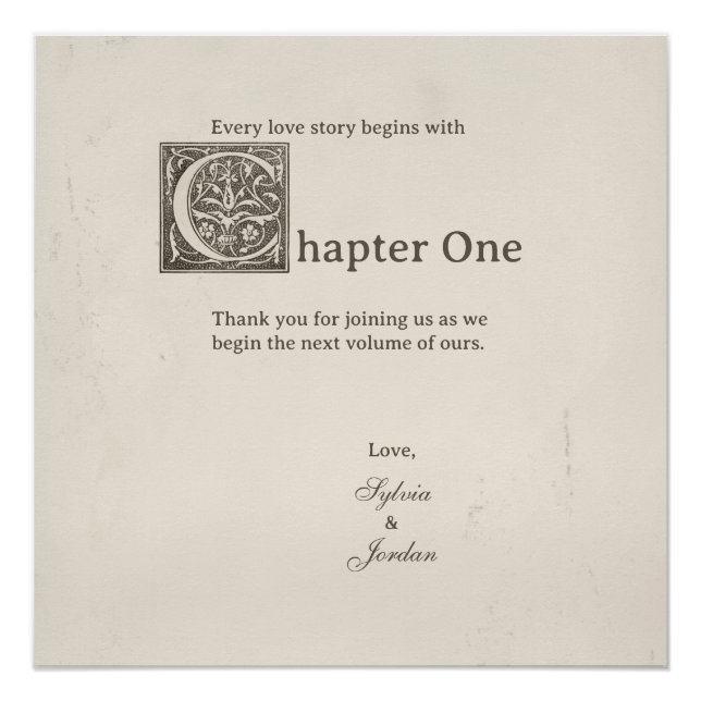 Love Story Chapter One Wedding Sign (Front)