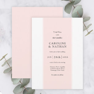 Love Story Elegant Colour Band in Blush Pink Invitation