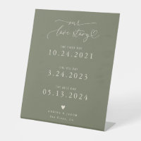 Love Story Heart Script Green Wedding Timeline