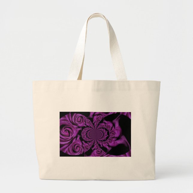 Love Story in Purple Roses Spacious Large Tote Bag (Front)
