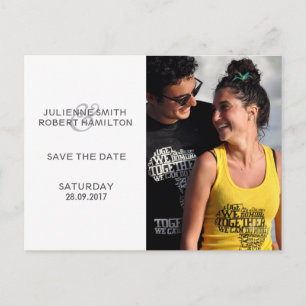 Love Story   Modern Photo Save the Date Postcard