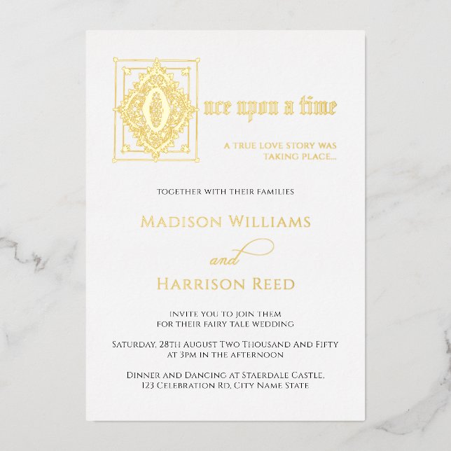 Love Story Once Upon A Time Wedding Gold (Front)