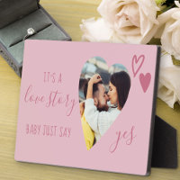 Love Story Say Yes Pink Proposal Heart Photo