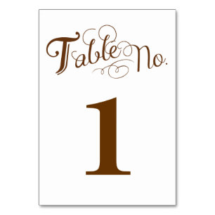 Love Story Table Number Card