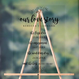 Love story timeline Wedding Acrylic Sign