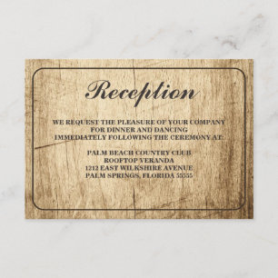 Love Story Typography Vintage Barn Wood Reception Invitation