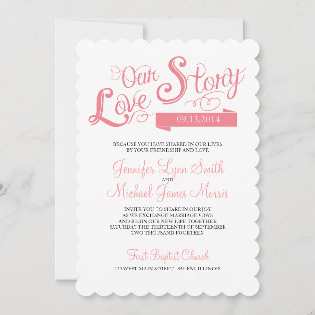 Love Story Wedding Invitation (Front)