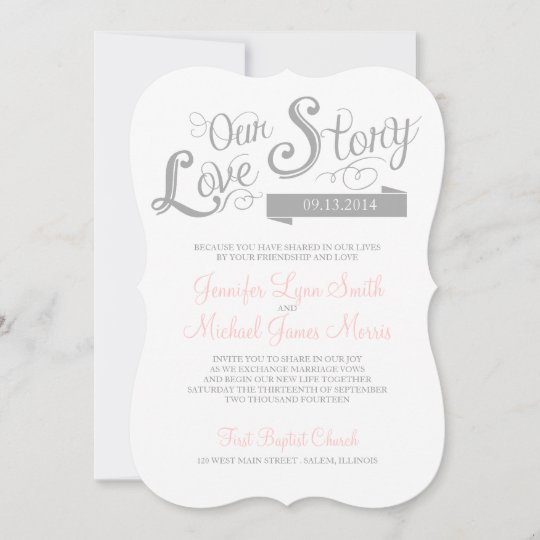 Love Story Wedding Invitation | Zazzle.co.uk