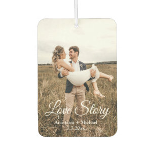 love story ,wedding photo anniversary  car air freshener