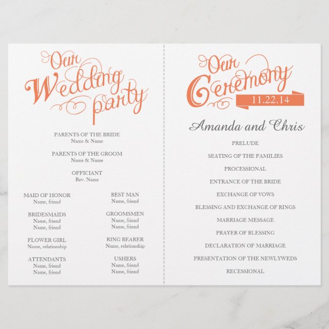 Love Story Wedding Program Flyer (Front)