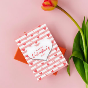 Love Stripe Pink Cute Valentine's Day Holiday Card