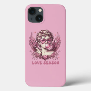 Love-Struck Cupid with Pink Glasses and Bubble Gum iPhone 13 Case